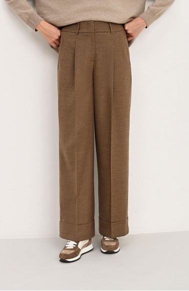 Женские бежевые брюки из шерсти Peserico M04995.04448 купить в интернет-магазине Bestelle фото 1