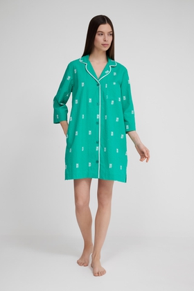 Женский короткий зелёный халат