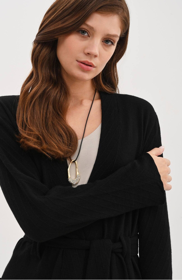 Женский черный кардиган 4