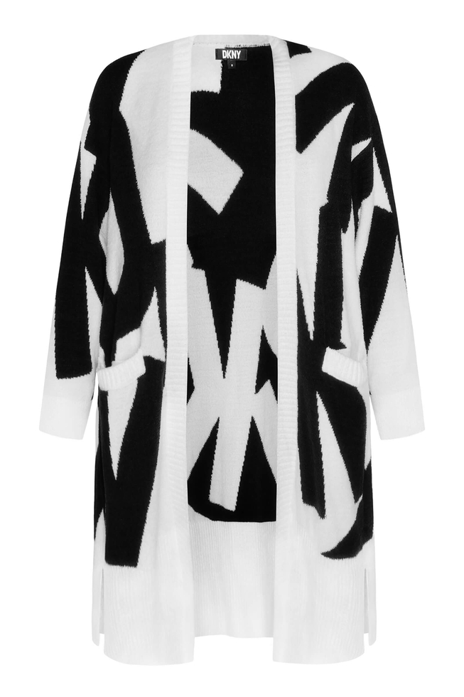 Женский чёрно-белый кардиган 6