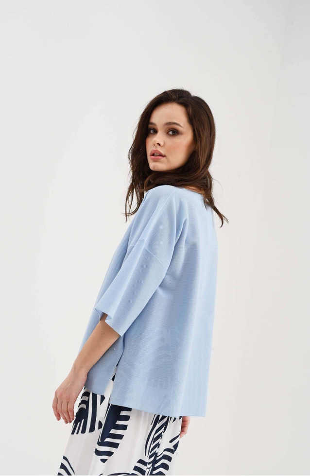 Женский голубой джемпер 2