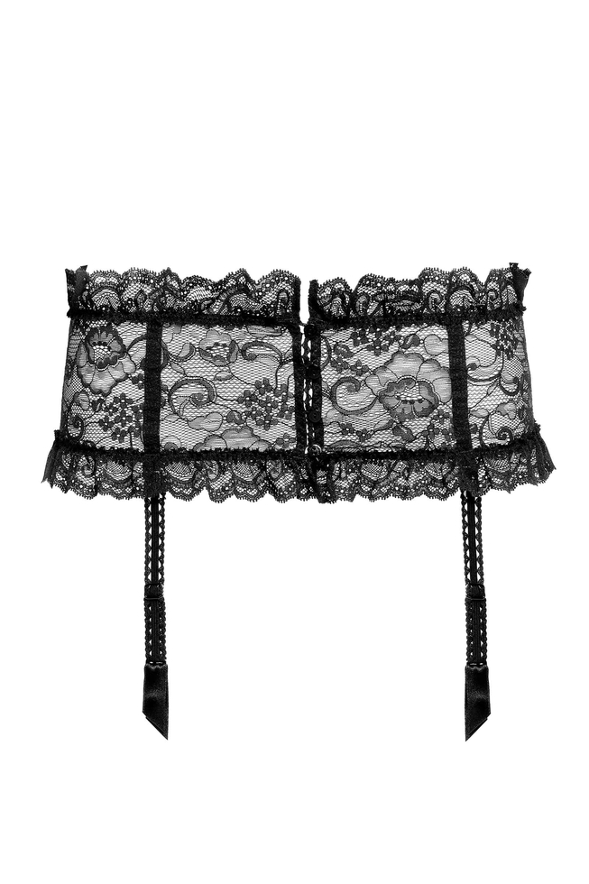 Чёрный пояс для чулок 6