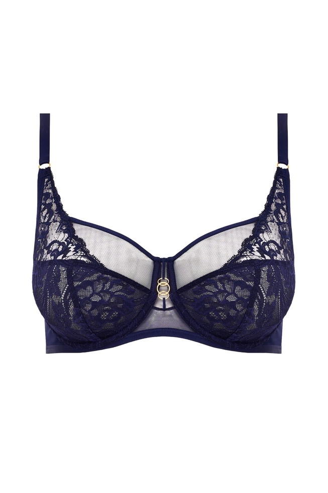 Синий бюстгальтер с мягкими чашками 5