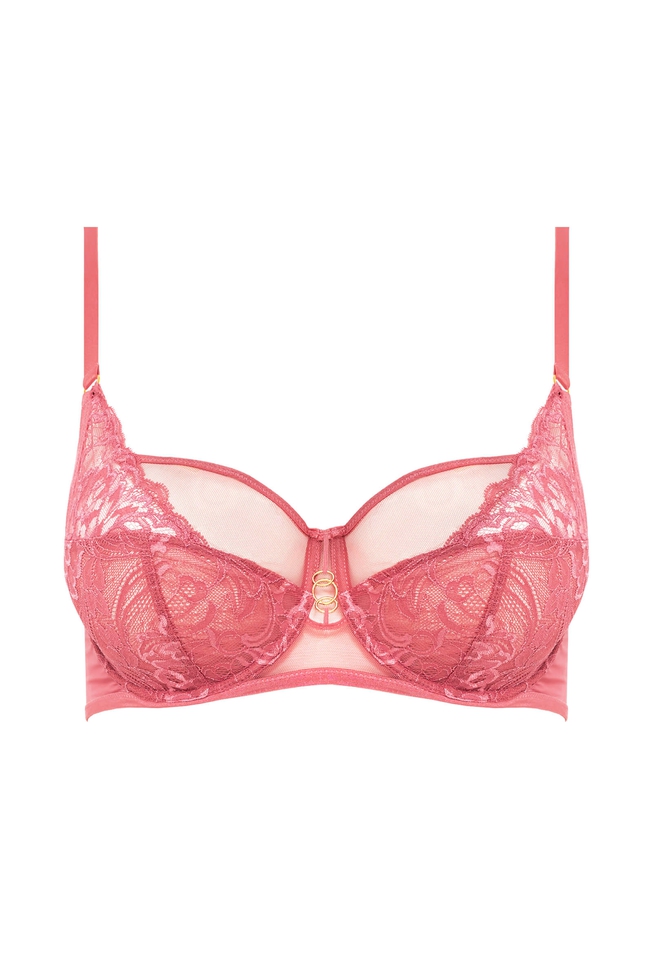Розовый бюстгальтер с мягкими чашками 5