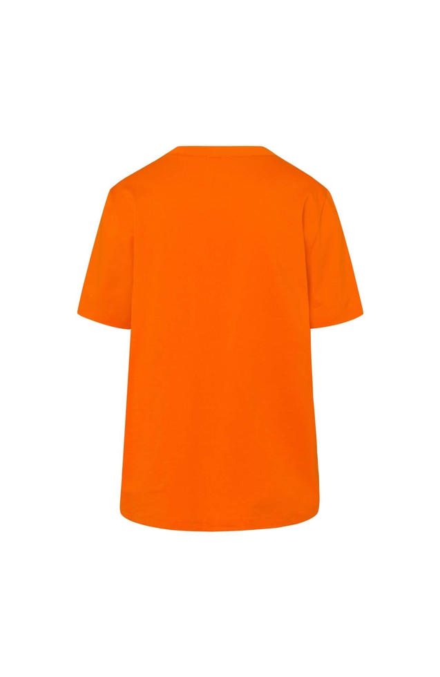 Женская оранжевая футболка из хлопка 6