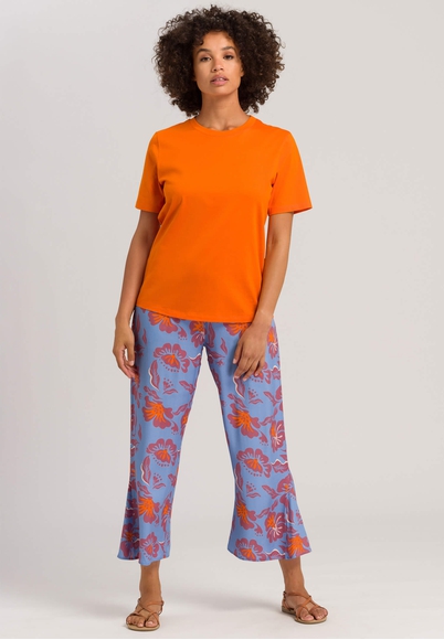 Женская оранжевая футболка из хлопка Hanro 078662 купить в интернет-магазине Bestelle фото 3