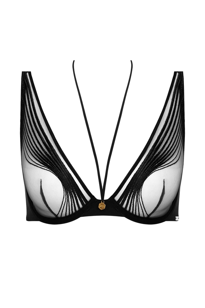 Чёрный бюстгалтер с мягкими чашками 5