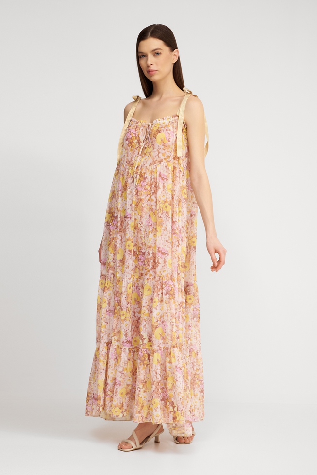 Жёлтое пляжное платье 1