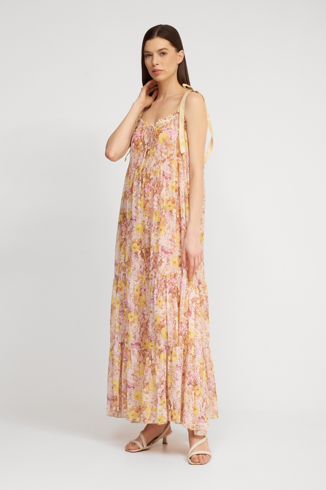 Жёлтое пляжное платье 2