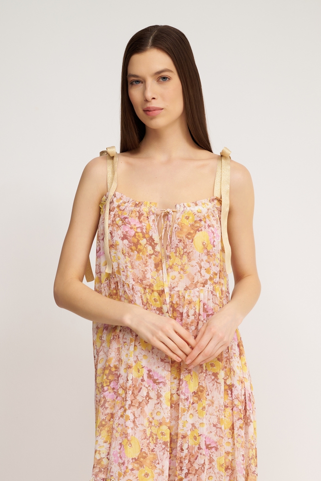 Жёлтое пляжное платье 4