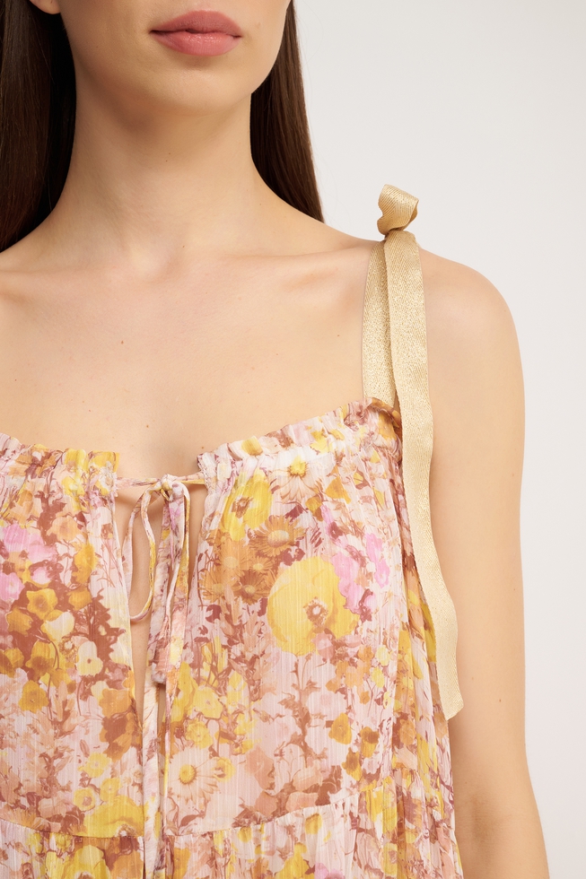 Жёлтое пляжное платье 5