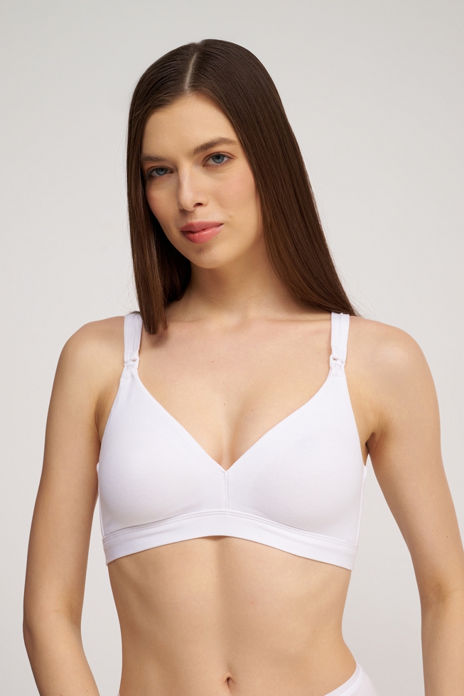  Белый бюстгальтер-спейсер с мягкими чашками для кормления  1