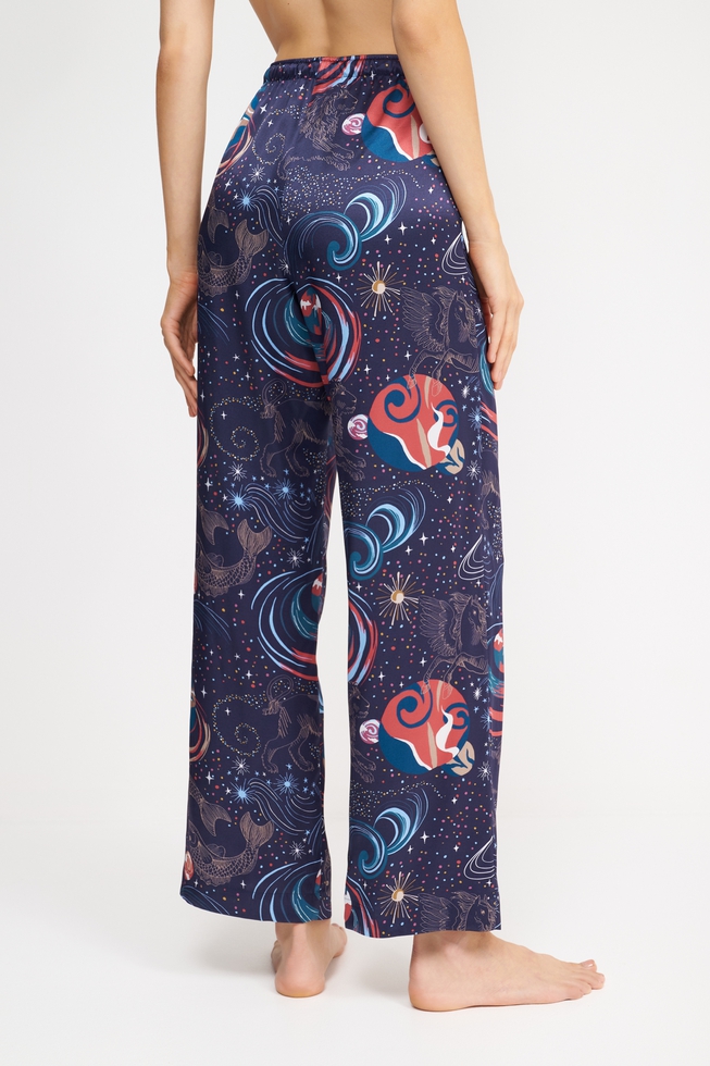  Женская шелковая пижама с брюками  6