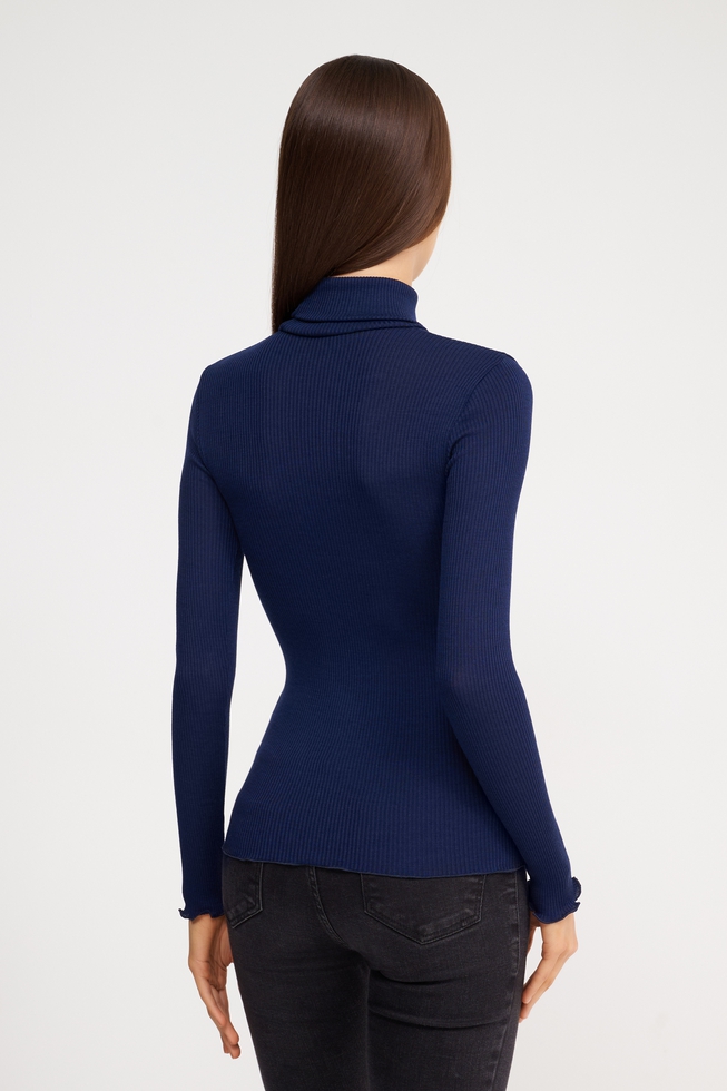 Женская синяя водолазка  3