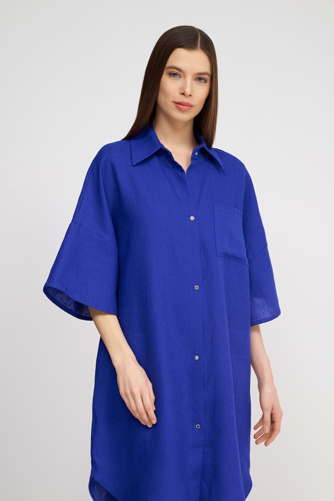 Синее пляжное платье  3