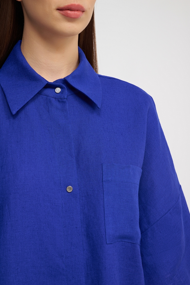 Синее пляжное платье  4