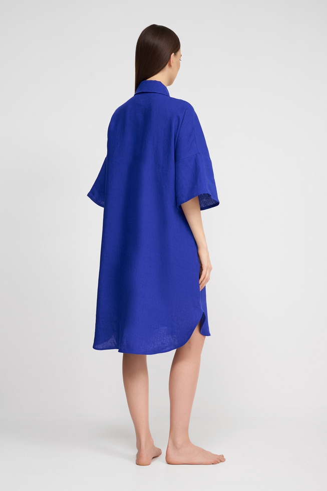 Синее пляжное платье  2