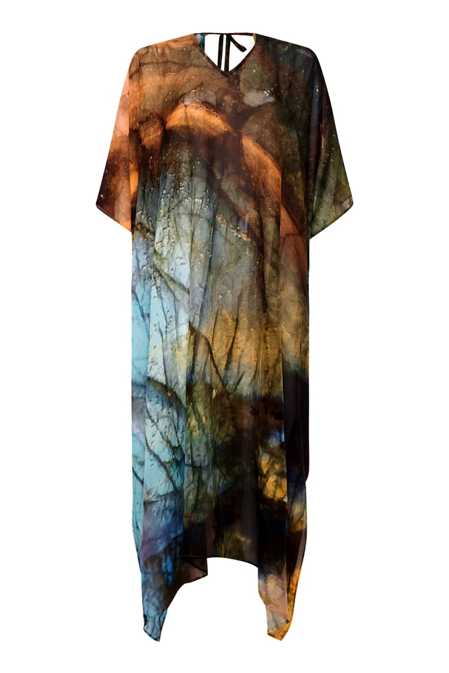 Длинное платье из шёлка с принтом  4