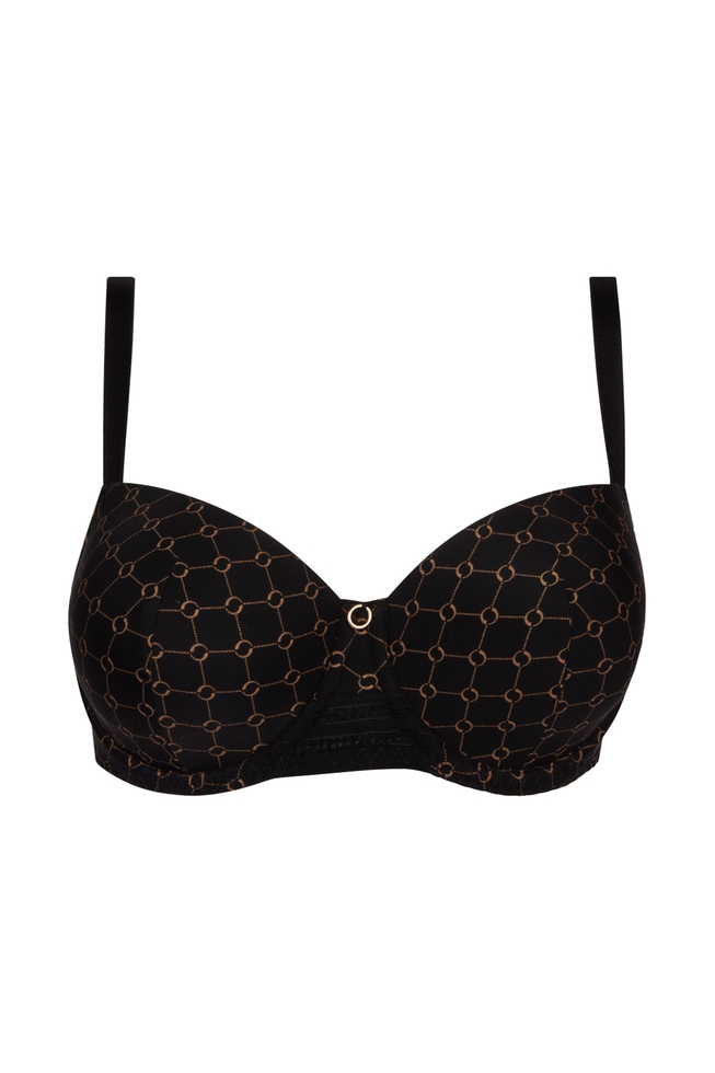 Черный бюстгальтер с плотными чашками пуш-ап 1