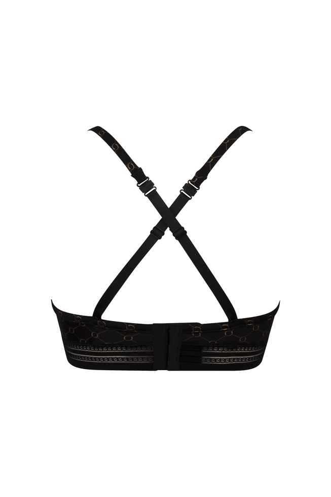  Черный бюстгальтер-топ с мягкими чашками  2