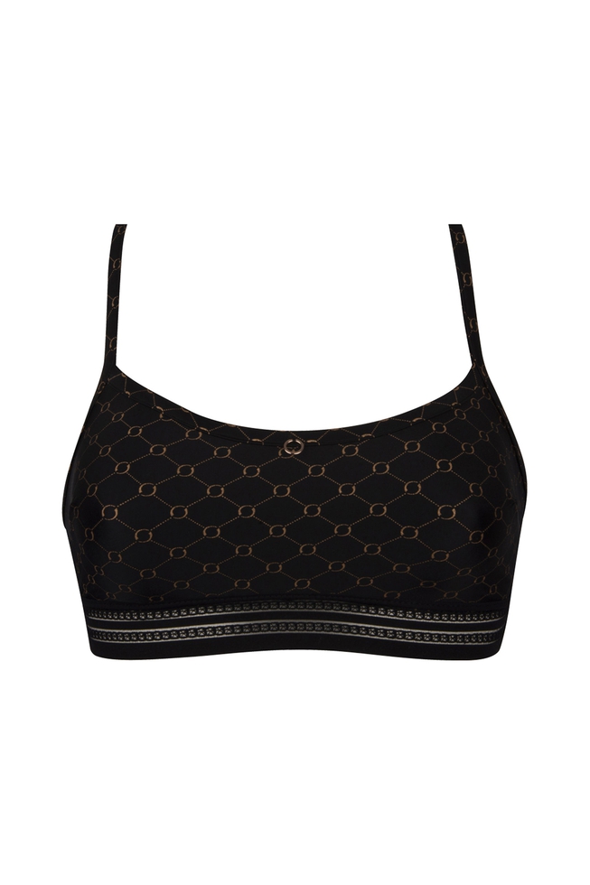  Черный бюстгальтер-топ с мягкими чашками  1