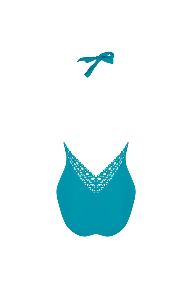  Слитный купальник-халтер с мягкими чашками  2