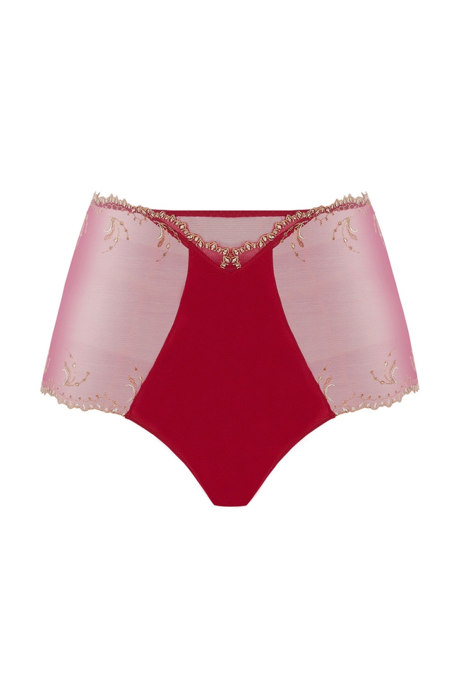  Женские высокие красные трусы-слипы  1