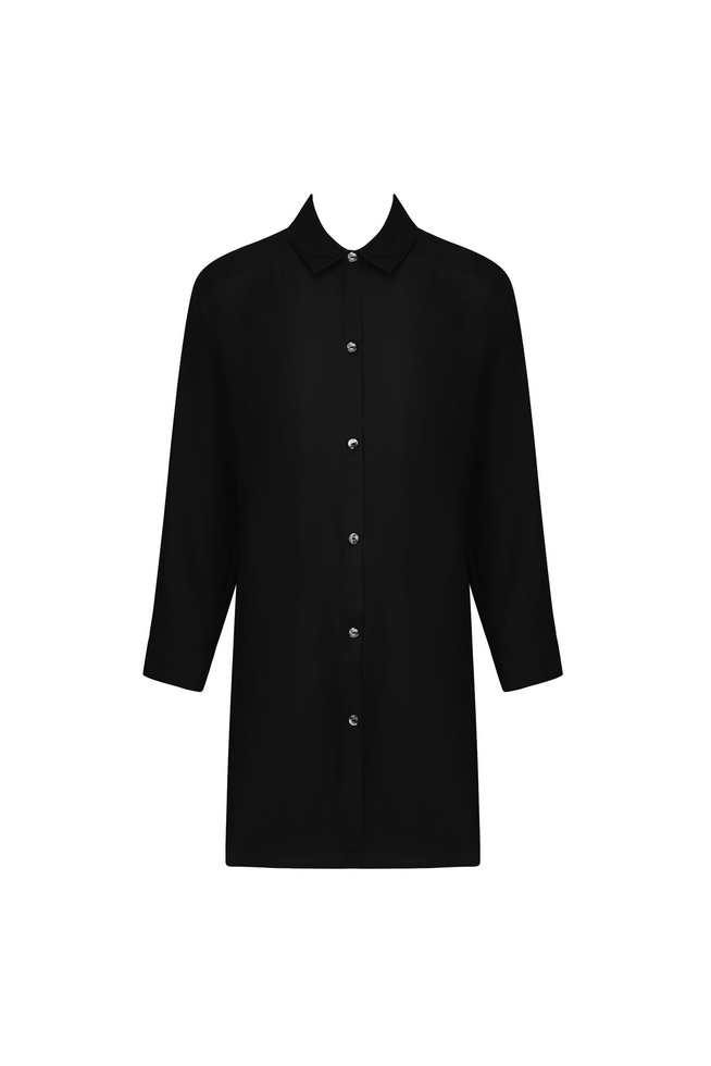  Женская черная пляжная блузка  1