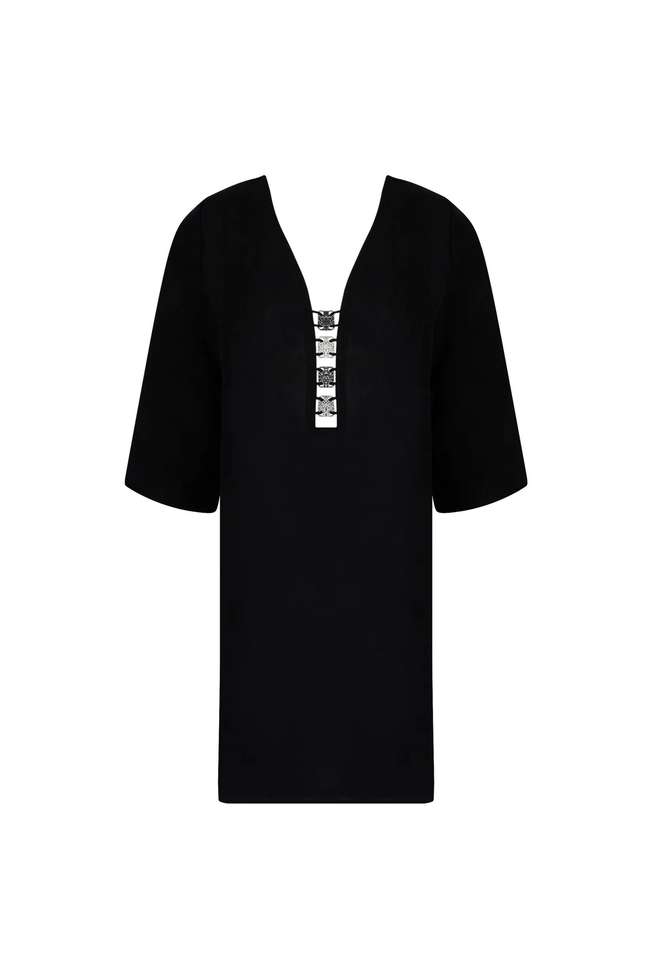  Женская черная пляжная туника  1