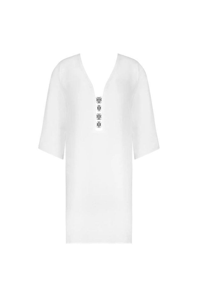  Женская белая пляжная туника  1