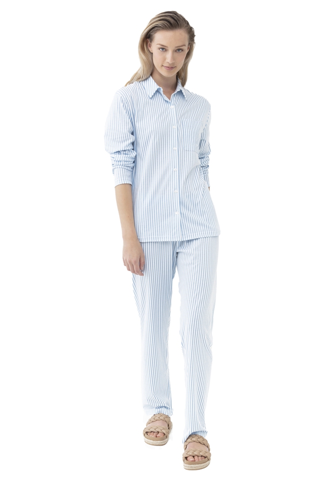 Женские домашние хлопковые брюки в полоску 1