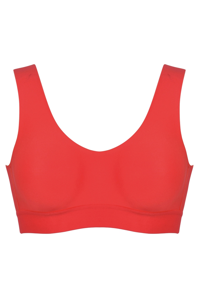 Красный бюстгальтер-топ с мягкими чашками 1