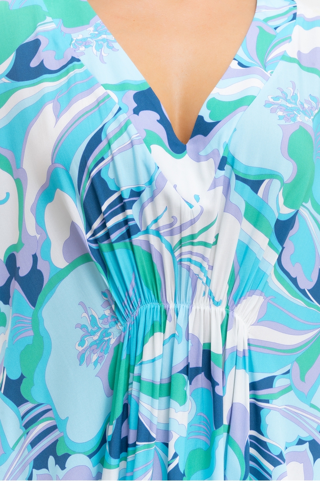 Длинное синие пляжное платье 4