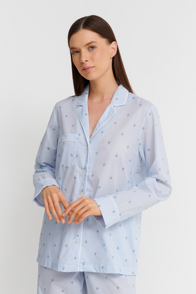  Женская хлопковая пижама с брюками  3