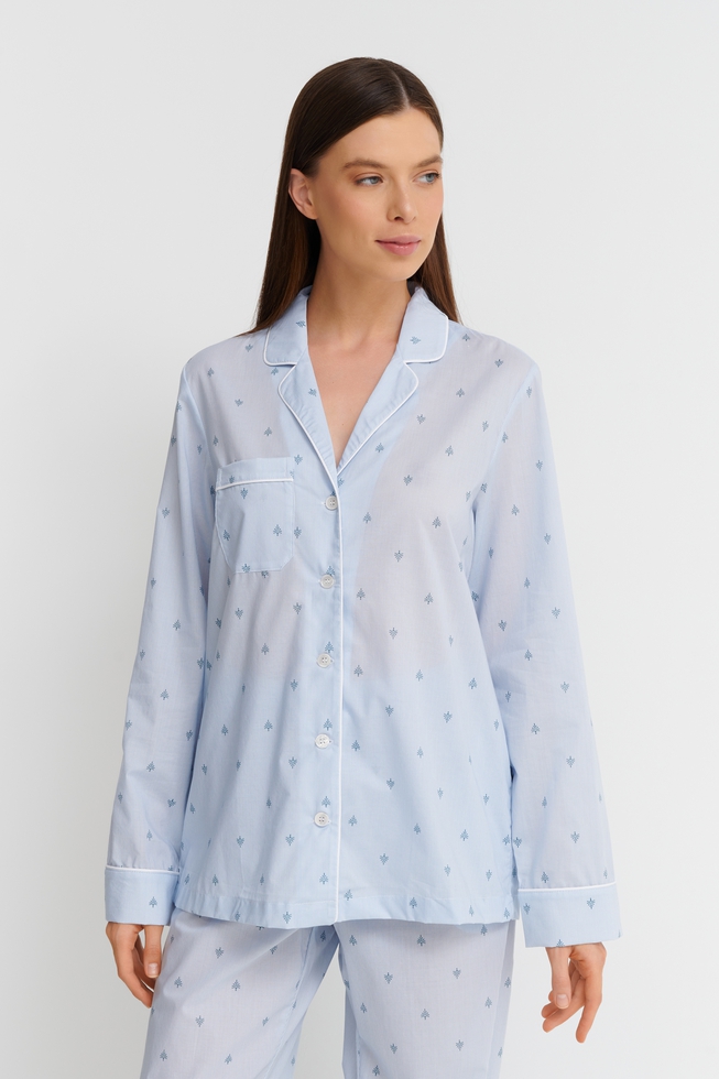  Женская хлопковая пижама с брюками  2