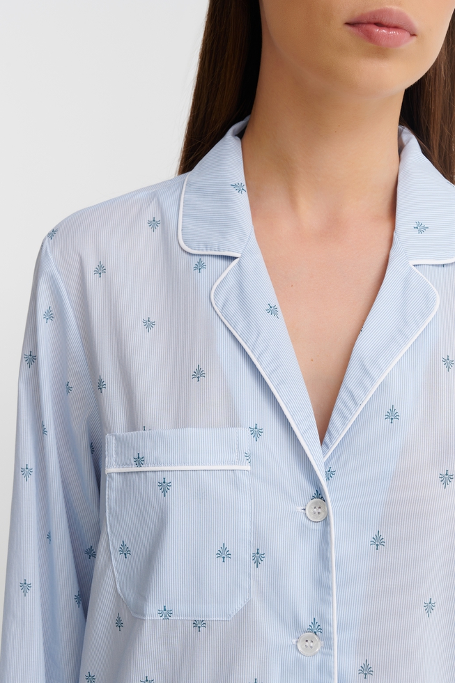  Женская хлопковая пижама с брюками  5