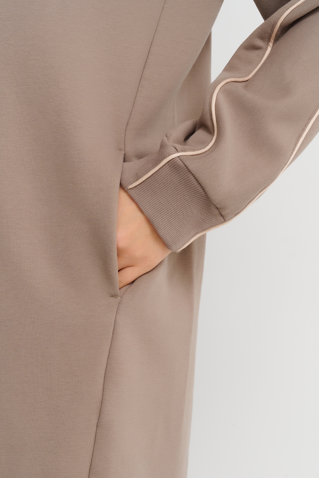 Короткое бежевое платье  5