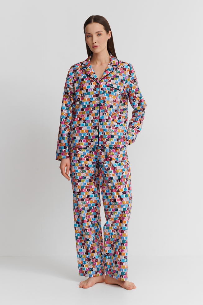  Женская хлопковая пижама с брюками  1