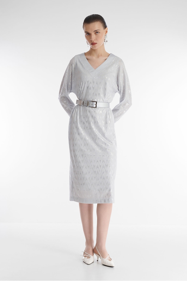 Платье миди с длинными рукавами 1