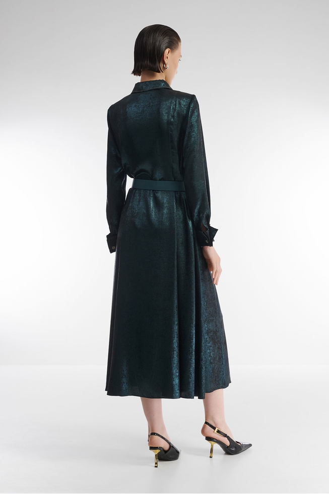 Зелёное платье миди 3