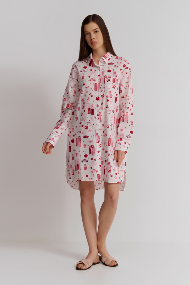  Женский домашний халат на пуговицах  1