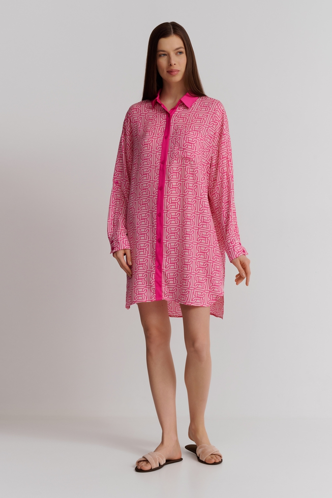  Женский короткий халат на пуговицах  1