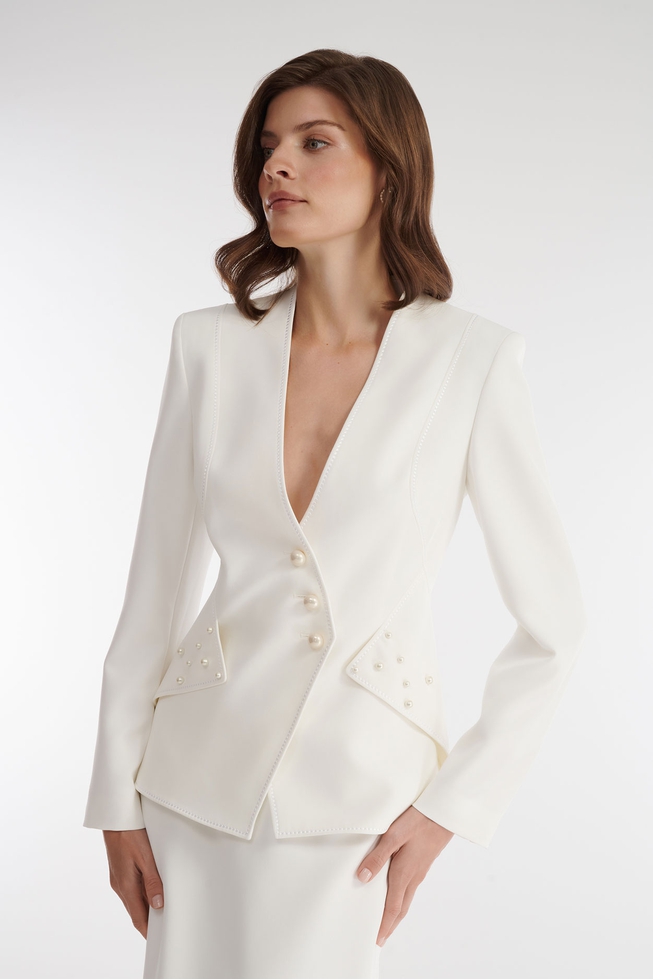 Женский белый жакет 2