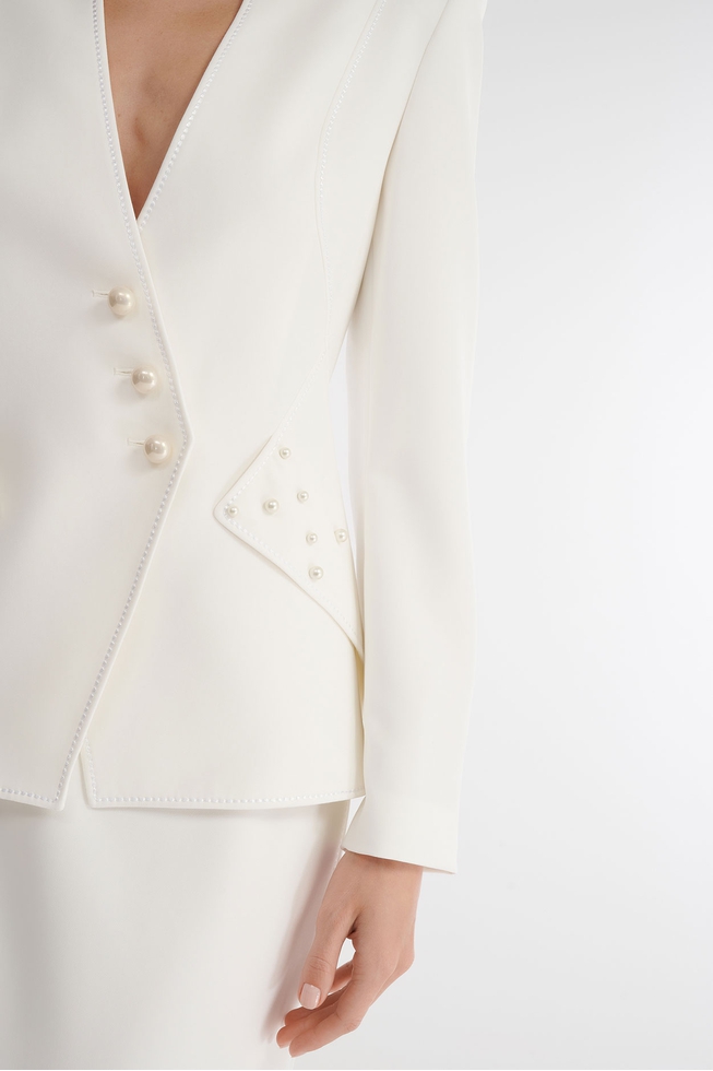 Женский белый жакет 7