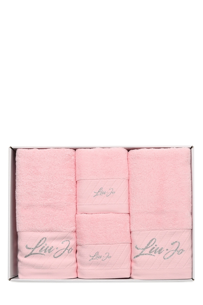 Набор из 5 розовых полотенец 55x105, 100x150, 38x59 см 5