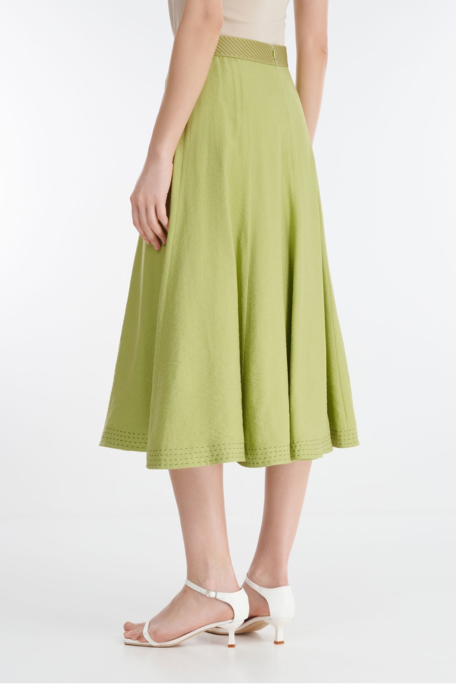 Зелёная юбка миди 3