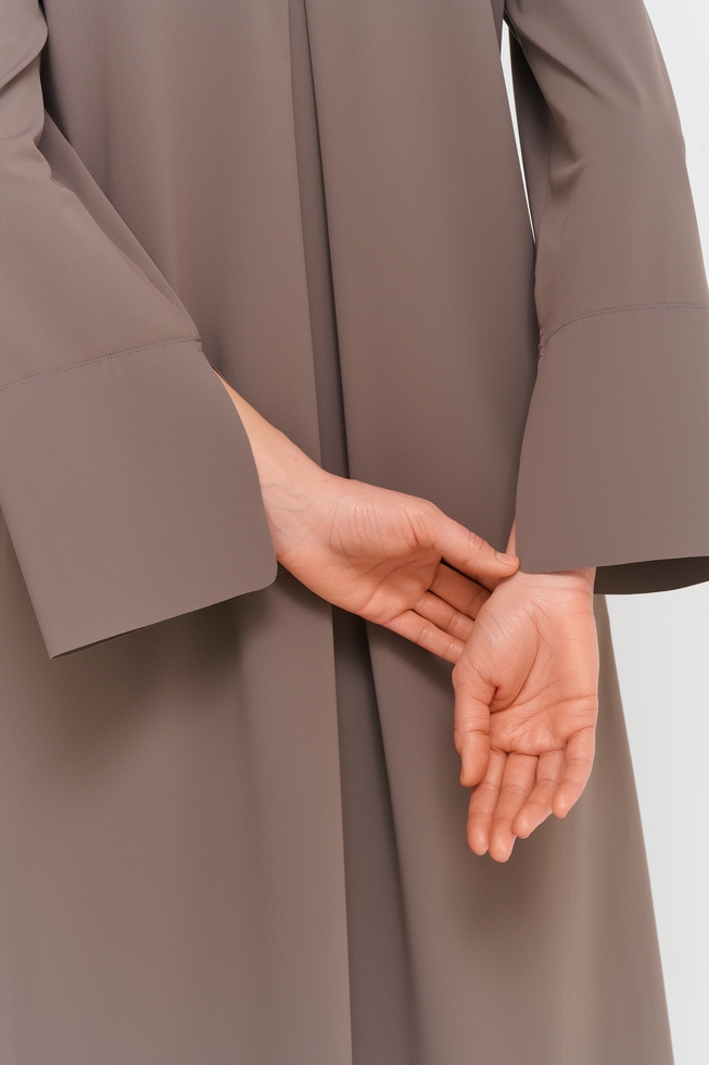 Коричневое платье миди 4