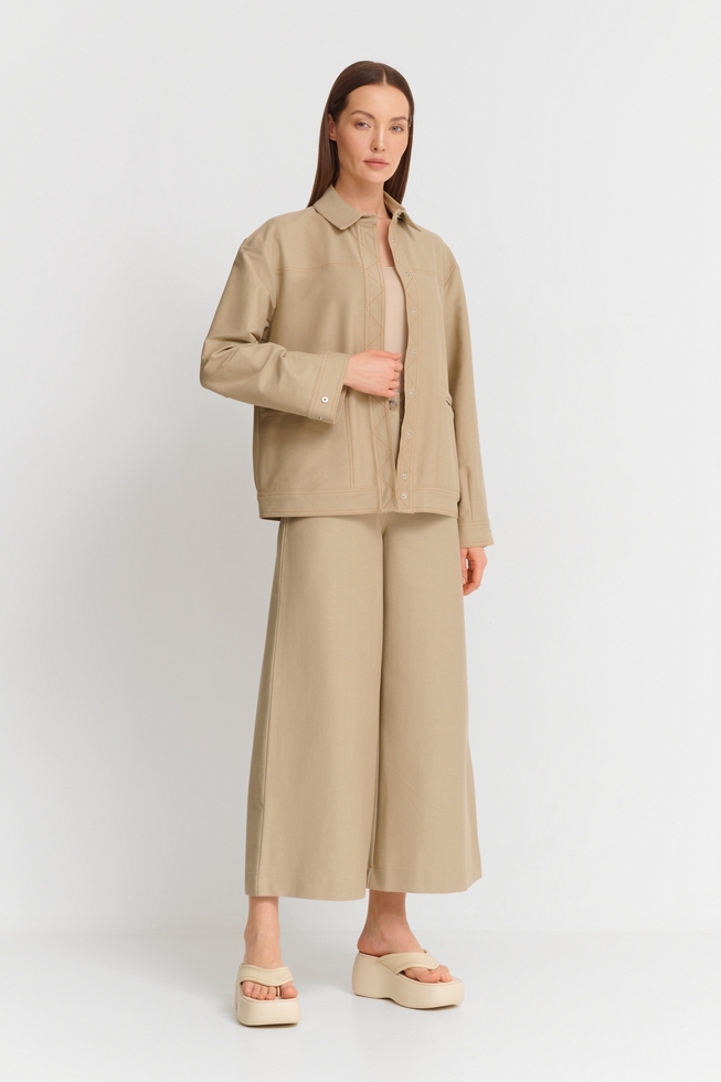 Женский песочный жакет  3