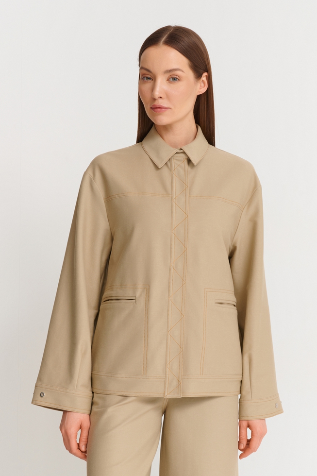 Женский песочный жакет  1