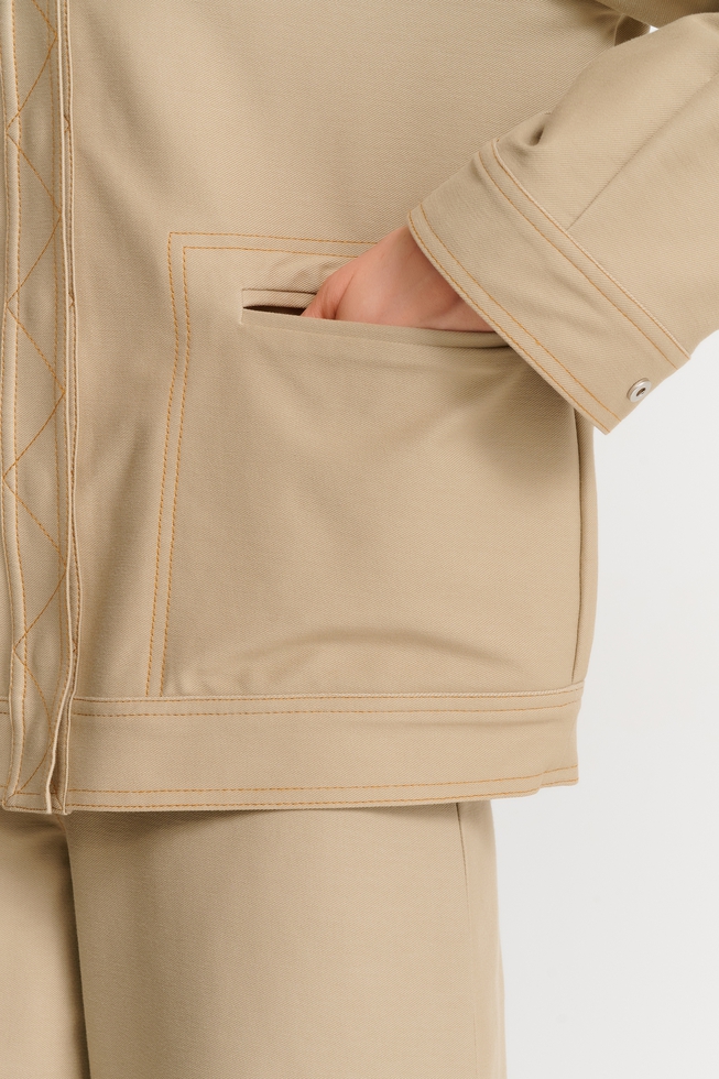 Женский песочный жакет  5